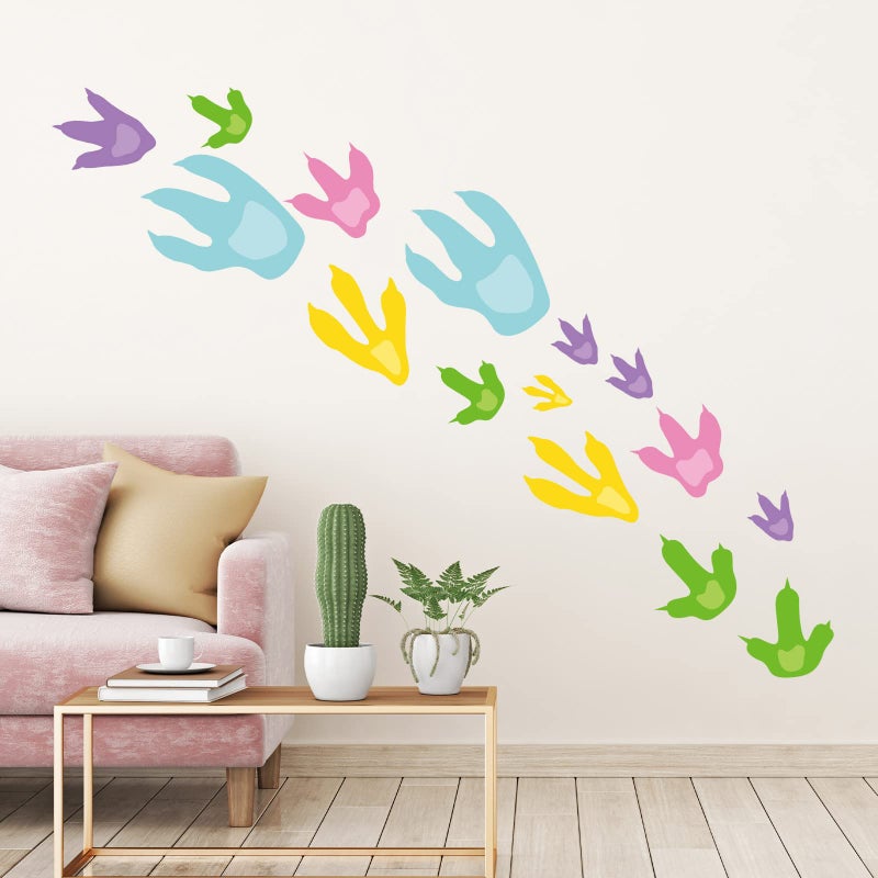 Fumete 48 Pcs Dinosaur Footprint Stickers Wall Decals for Floor Removable Dinosaur Feet Decor for Bedroom Bathroom Room Decor Nursery Birthday Party - Image 1