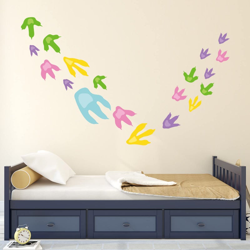 Fumete 48 Pcs Dinosaur Footprint Stickers Wall Decals for Floor Removable Dinosaur Feet Decor for Bedroom Bathroom Room Decor Nursery Birthday Party - Image 5