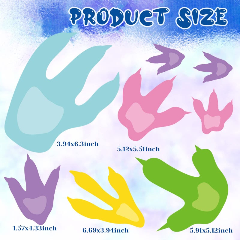 Fumete 48 Pcs Dinosaur Footprint Stickers Wall Decals for Floor Removable Dinosaur Feet Decor for Bedroom Bathroom Room Decor Nursery Birthday Party - Image 3