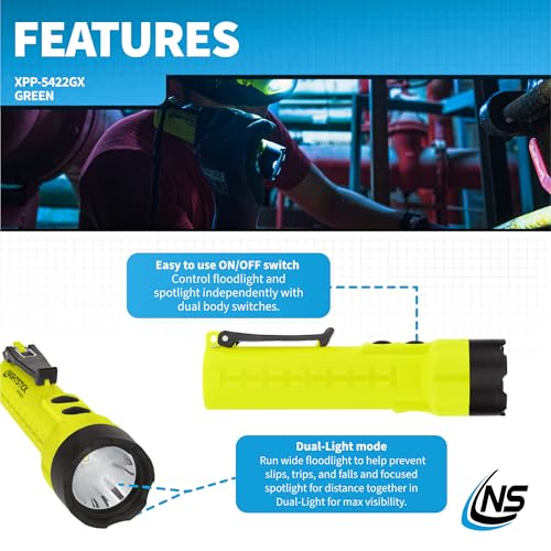 Nightstick XPP-5422GX Intrinsically Safe Dual-Light Flashlight, Green/Black - Image 4