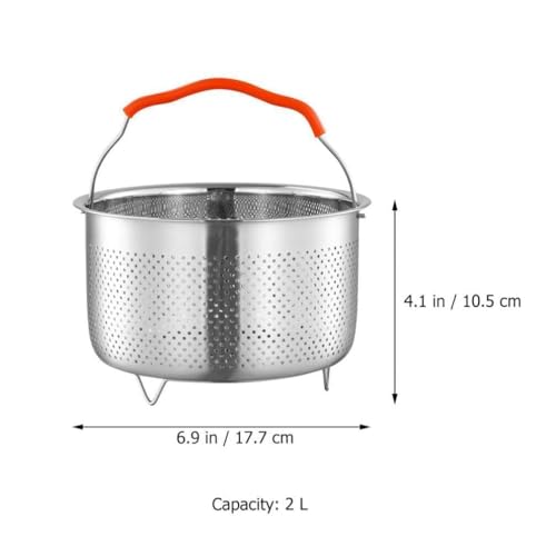 Valajogi Stainless Steel Steamer Basket with Handle Rice Cooker Steaming Basket for Rice, Food, Meat, Fish Cooker Warmer Kitchen Cookware Metal Steamer Insert Steaming Rack Accessories Cooker Warmer (20Cm) - Image 2