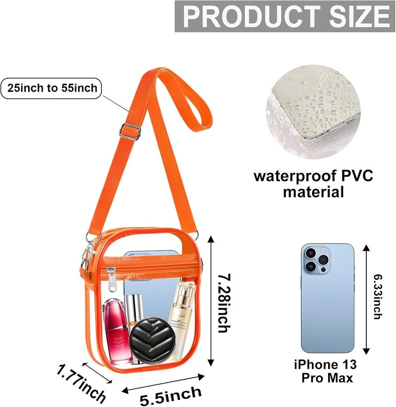 Fibrdoo Clear Crossbody Purse Bag, Clear Bag Stadium Approved with Front Pocket for Concerts Sports Festivals - Image 1