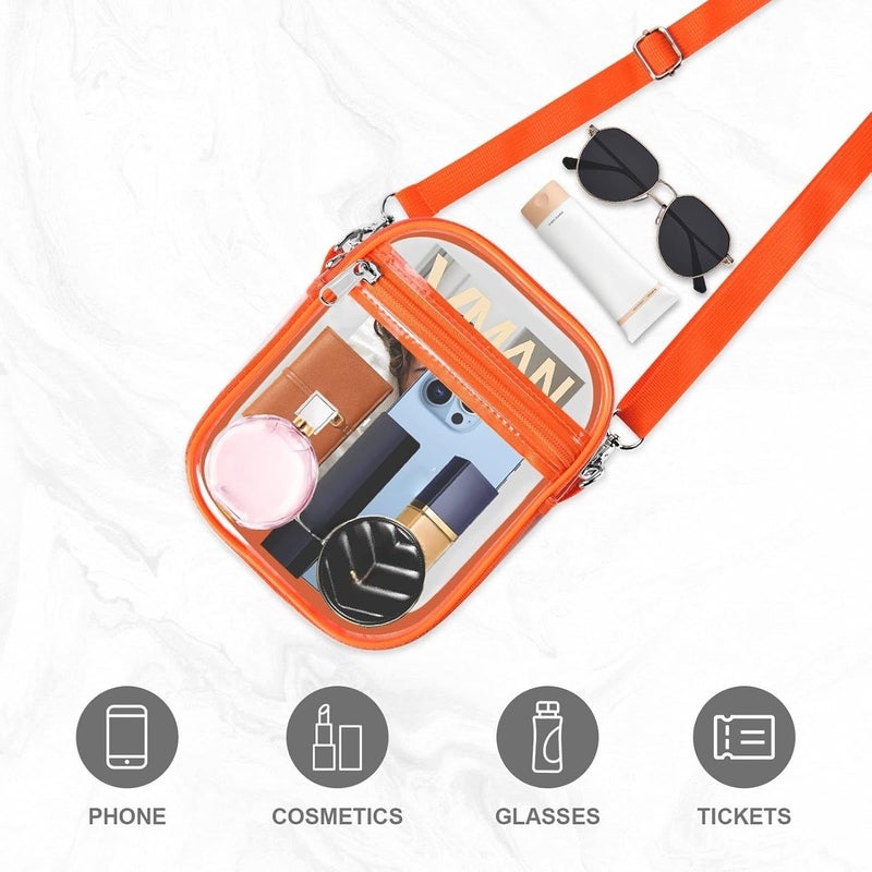 Fibrdoo Clear Crossbody Purse Bag, Clear Bag Stadium Approved with Front Pocket for Concerts Sports Festivals - Image 3