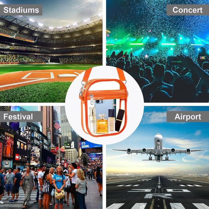 Fibrdoo Clear Crossbody Purse Bag, Clear Bag Stadium Approved with Front Pocket for Concerts Sports Festivals - Image 5