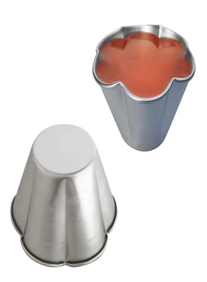 Heluok 6 Pcs Fluted Pudding Pan, Aluminum Egg Tart Mold Baking Tool, Individual Flan Molds, Reusable Miffin Cups for Tartlets, Quiches, Popover, Jello, Cakes - Image 4
