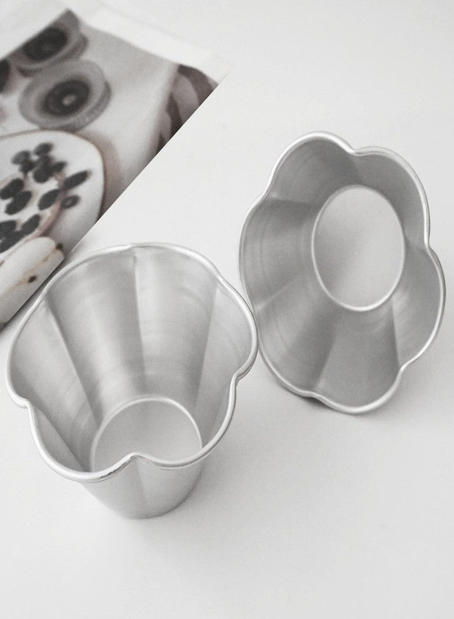 Heluok 6 Pcs Fluted Pudding Pan, Aluminum Egg Tart Mold Baking Tool, Individual Flan Molds, Reusable Miffin Cups for Tartlets, Quiches, Popover, Jello, Cakes - Image 5