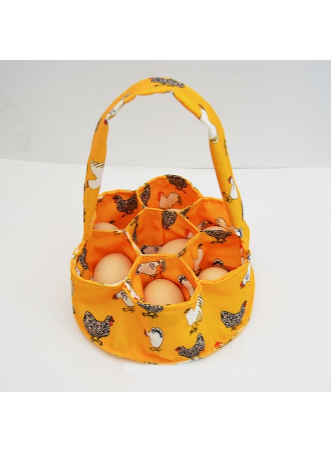 Egg Collecting Basket Bag, Gathering Large Egg Holder with 7 Pouches, Durable Canvas Apron Collector Container Baskets - Image 1