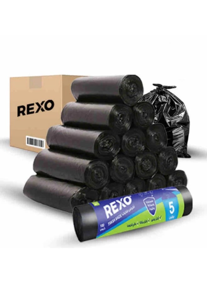 REXO 5 Gallon Roll Trash Bag Carton - Carton Contains 10 Ties - Image 4