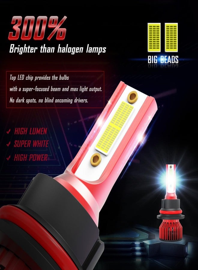 مجموعة مصابيح LED بيضاء فائقة السطوع من MNWHUC لسيارة فورد رينجر موديلات 2001-2011، تتضمن 4 مصابيح LED بيضاء فائقة السطوع، منها 9007 للضوء العالي والمنخفض و9145 و9005 لمصابيح الضباب، سهلة التركيب والتشغيل، عبوة من 4 قطع - Image 2