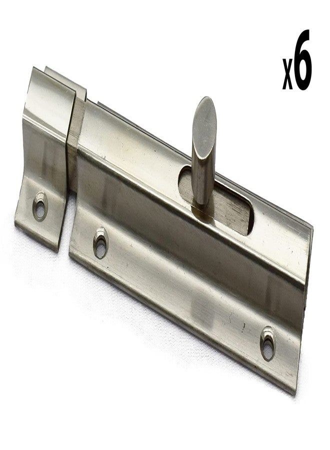 RAB Baby Latch Stainless Steel Sliding Lock for Door Windows Pack Of 6 (Code:- GLNC Baby Latch Oval KNOB 12MM CHORAS, Size:-3") - Image 2