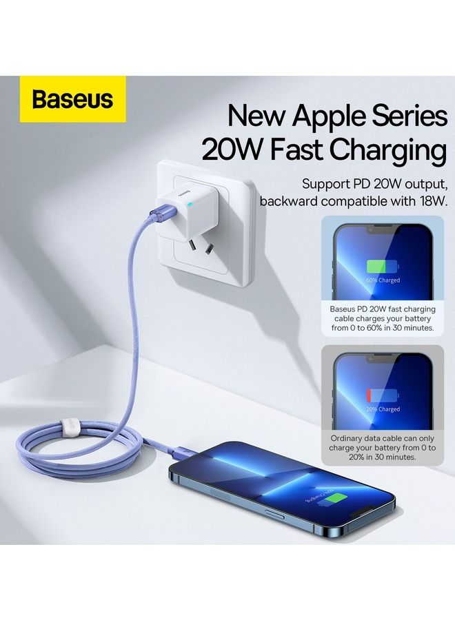 بيسوس كابل USB Type C إلى Lightning من Crystal Shine Series (1.2 متر)، شحن سريع 20 وات بتقنية PD لتوصيل الطاقة لهاتف Apple iPhone 14 Pro Max و14 و13 و12 و11 وPro وMax وMini وSE وiPad وAirPods والمزيد - Image 5