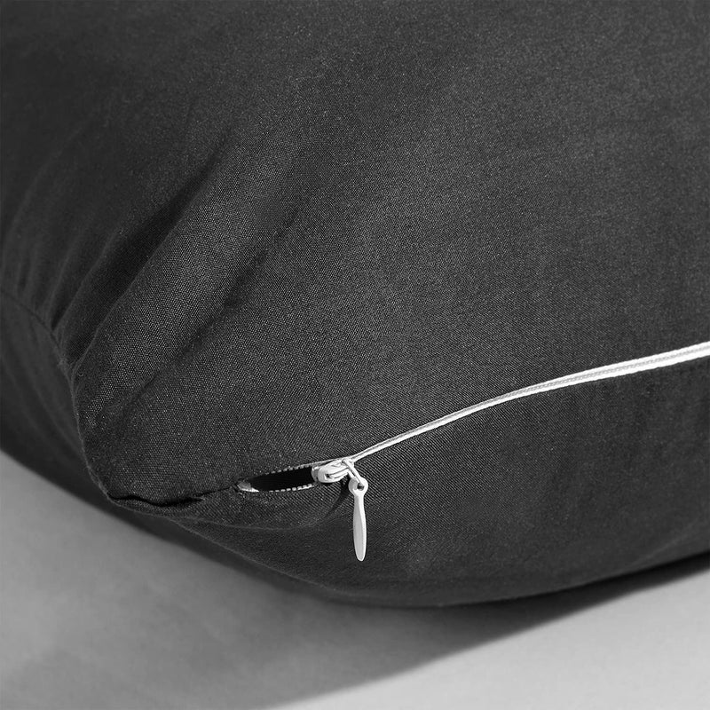 EVOLIVE Soft Brushed Microfiber Body Pillow Cover 21''x54'', Pack of 2, Black, Zipper Closure - Image 3