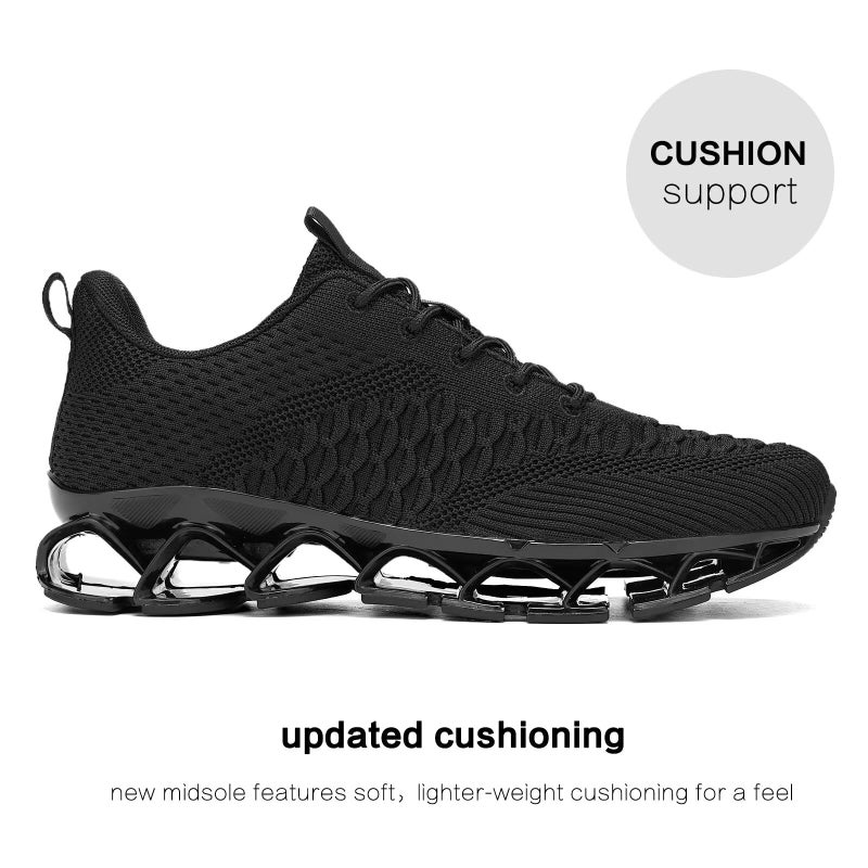 Kvovzo Mens Walking Running Shoes Blade Tennis Casual Fashion Sneakers Lace up Comfortable Non Slip Work Sport Athletic Trainers - Image 4