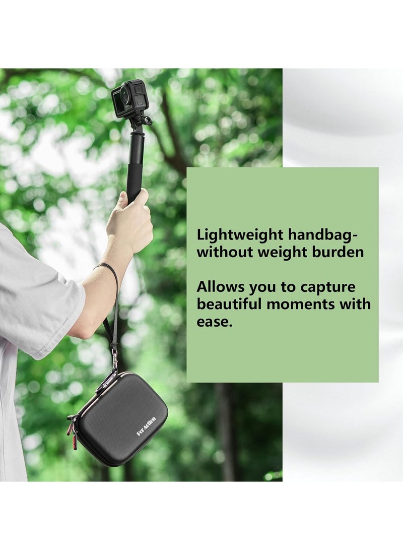 عام حقيبة حمل كاميرا DJI Osmo Action 4 / Action 3 القياسية كومبو DJI Osmo 4 / Action 3 القياسية حقيبة حمل الكاميرا الكومبو من جلد البولي يوريثان للسفر والتخزين متوافقة مع ملحقات DJI Osmo Action 4 / Acti - Image 5