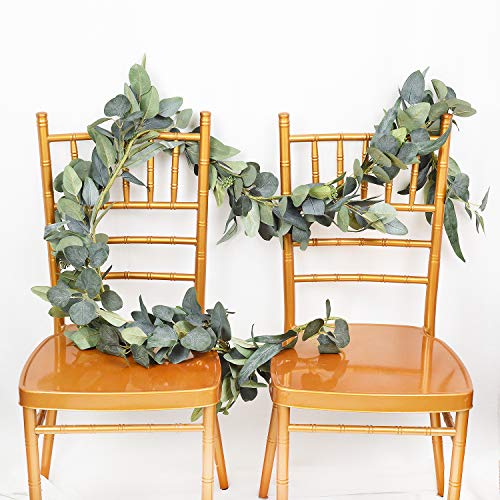 DearHouse 6.2 Feet Eucalyptus Garland Artificial Silk Eucalyptus Leaves Vines Handmade Garland Greenery Wedding Home Backdrop Arch Wall Decor - Image 3