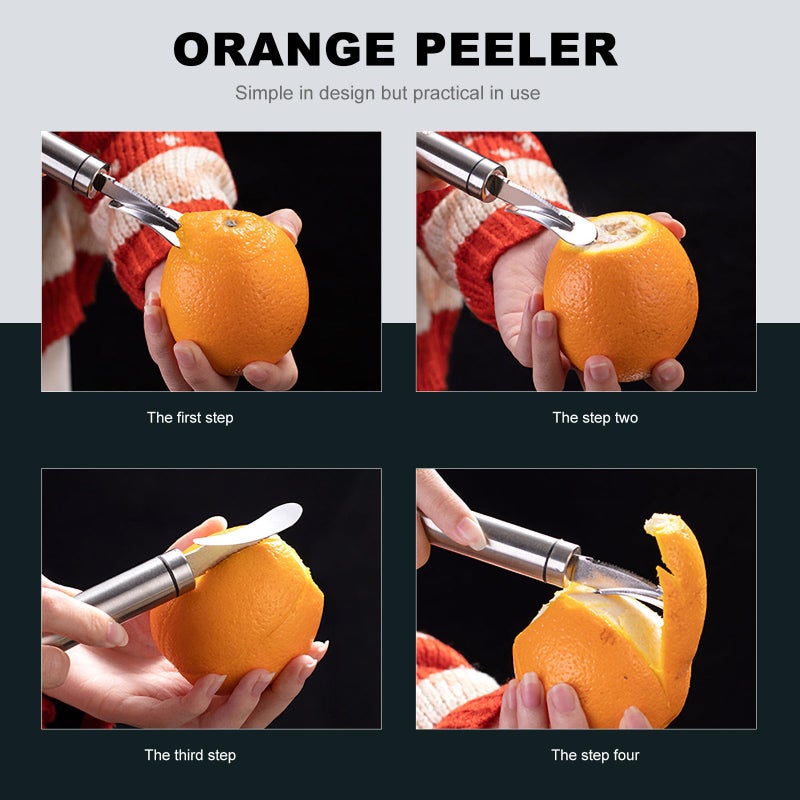 Stainless Steel Citrus Peeler 304 Rust Proof Kitchen Gadget For Orange Lemon Grapefruit - Image 4