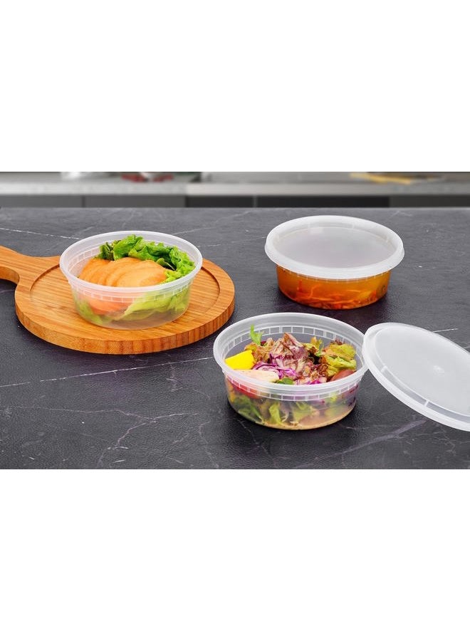 EDI [8 OZ, 25 Sets] Plastic Deli Food Storage Containers with Airtight Lids | Microwave-, Freezer-, Dishwasher-Safe | BPA Free | Heavy-Duty | Meal Prep | Leakproof | Recyclable - Image 4