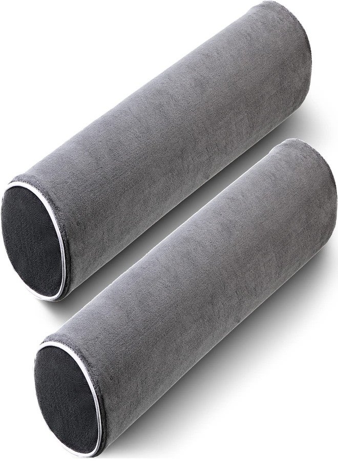 Maitys 2 Pieces Bolster Pillow Round Neck Roll Pillow Cervical Cylinder Pillow Memory Foam Pillow with Washable Cover for Neck Spine Support Sleeping Bed Legs Back Yoga Travel, 17.7 x 4.3 Inch, Grey - Image 1