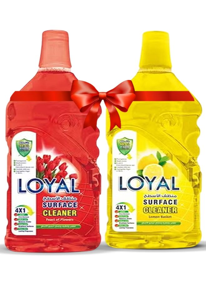 لويال منظف ​​أسطح ٢ × ٢٤٠٠ مل برائحة الليمون والليمون الأخضر + باقة الزهور