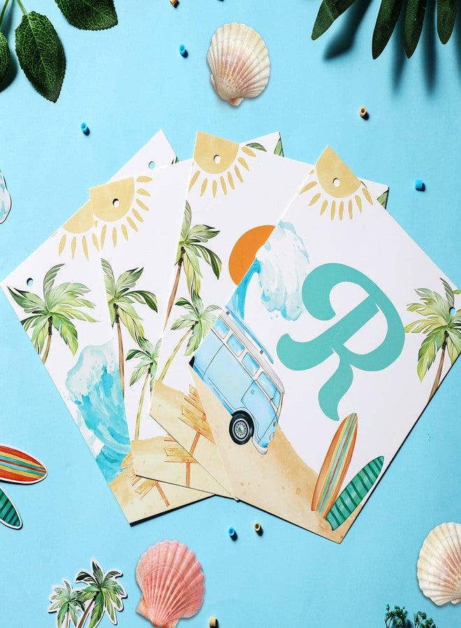 Balterever Summer Surfing Birthday Party Decorations Vintage Surfing Happy Birthday Banner Bunting Surfboard Banner for Summer Hawaiian Beach Birthday Decoration Swimming Pool Hawaii Party Supplies - Image 3