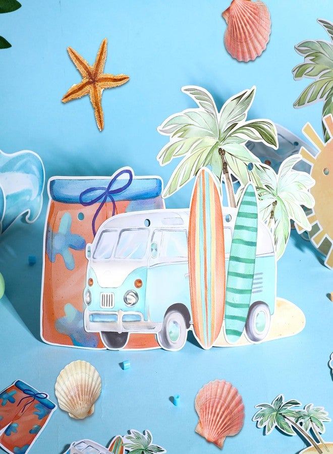 Balterever Summer Surfing Birthday Party Decorations Vintage Surfing Happy Birthday Banner Bunting Surfboard Banner for Summer Hawaiian Beach Birthday Decoration Swimming Pool Hawaii Party Supplies - Image 4