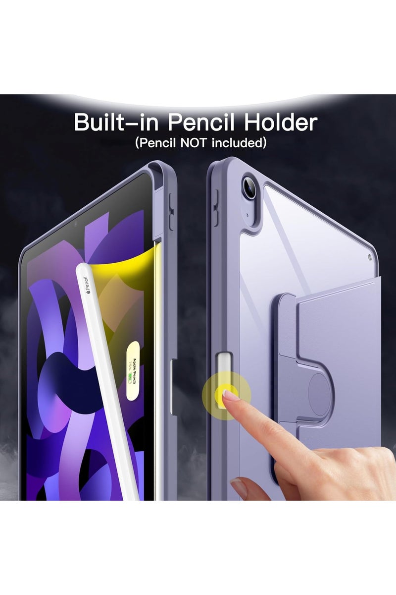 LEDIN Rotating Case for iPad Air 5 (10.9-Inch,2022) with Pencil Holder,360 Degree Rotation Protective Stand Slim Cover Clear Back, Auto Wake/Sleep (iPad Air 5) - Image 5