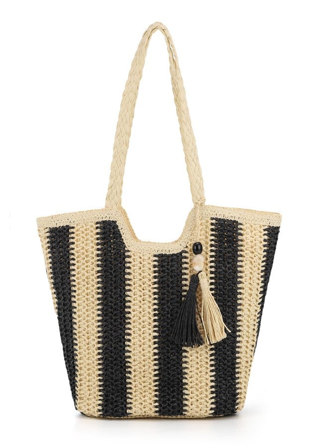 KUANG! Womens Straw Bags Beach Tote Bag Handwoven Hobo Bag Large Summer Beach Straw Bag - Image 1