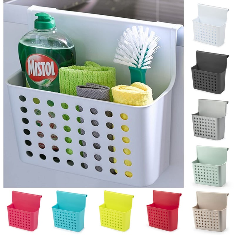 plastific Kitchen Over Cabinet Drawer Door Hanging Organizer Basket Balance Attach a Trash Waste Bin Box Hanging Small Trash Suitable for Kitchen Bathroom Toilet Bedroom White