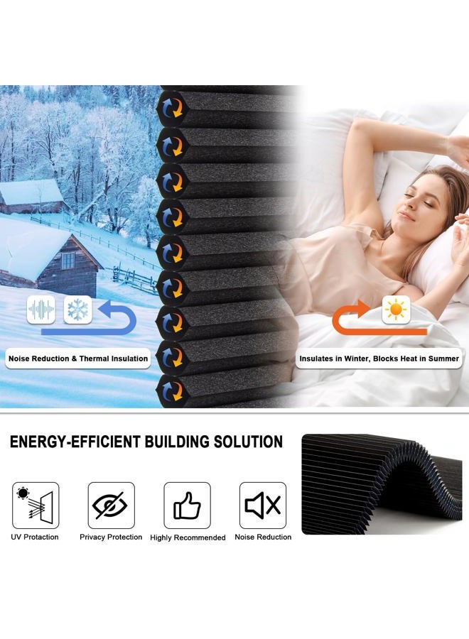 Tonature No Drill Cellular Shades for Indoor Windows, Thermal Insulating & Noise Reducing Honeycomb Blinds, Free Stop Cordless Blackout Shades, Black, 22" W x 64" H - Image 4
