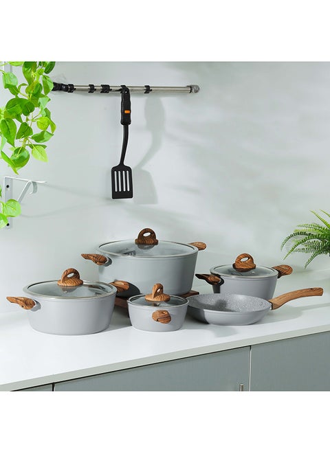 Chef Master 10 Piece Non stick Cookware Set With 5 Layer Granite Coating DC2284