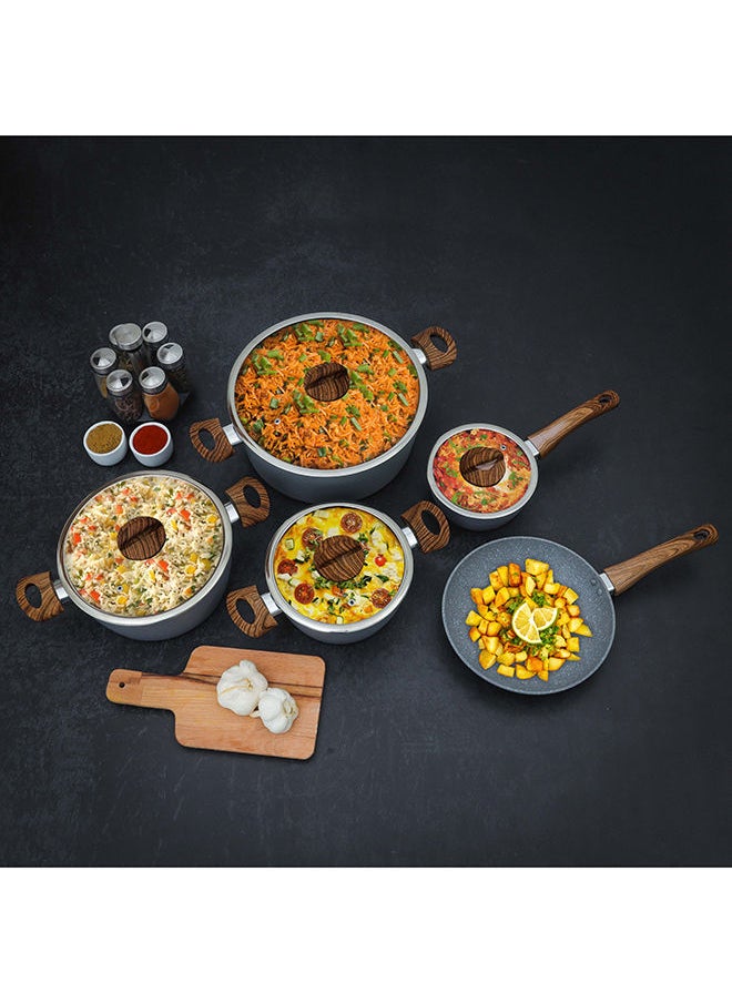 DELCASA - Chef Master 10 Piece Non stick Cookware Set With 5 Layer Granite Coating DC2284 - Image 1