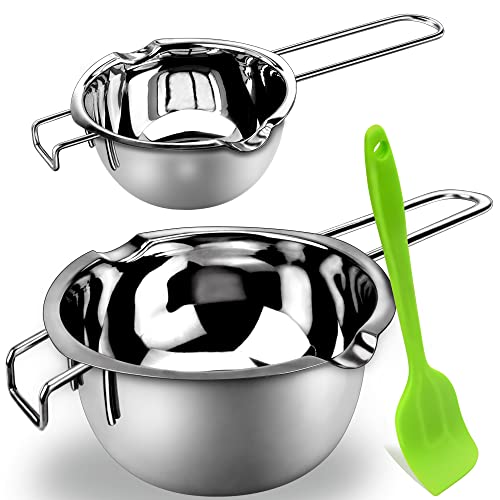 Sysmie Double Boiler Pot Set for Melting Chocolate, Butter, Cheese, Caramel and Candy - 18/8 Steel Melting Pot, 2 Cup Capacity, Including The Biggest and Smallest Capacity… - Image 1