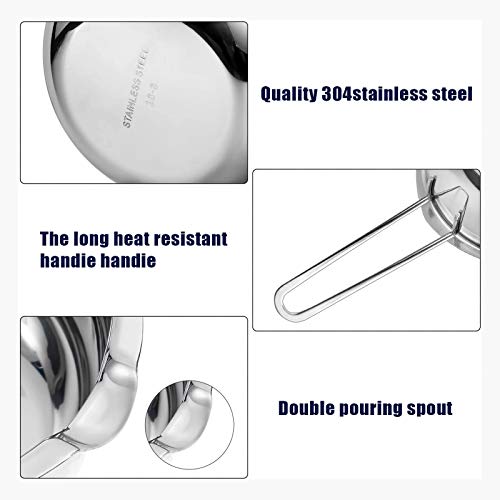 Sysmie Double Boiler Pot Set for Melting Chocolate, Butter, Cheese, Caramel and Candy - 18/8 Steel Melting Pot, 2 Cup Capacity, Including The Biggest and Smallest Capacity… - Image 3