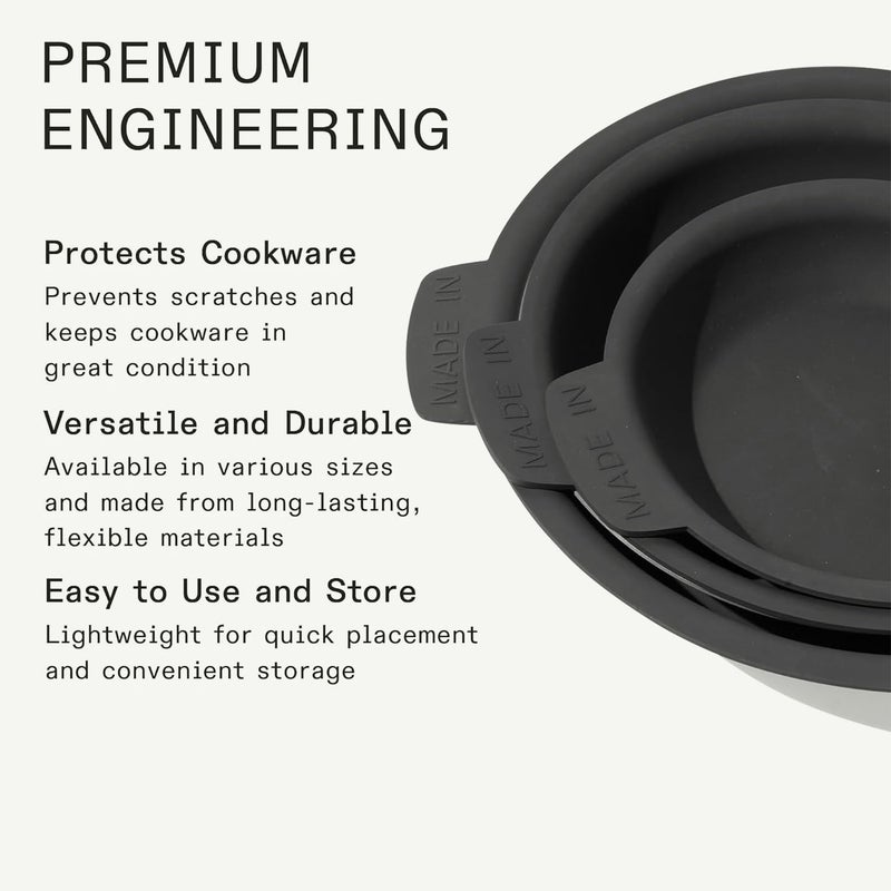 Madein Made In Cookware | 3 Piece Set (Includes 8",10",12") Frying Pan Protectors | Graphite | Molded Silicone | Dishwasher Safe - Image 3
