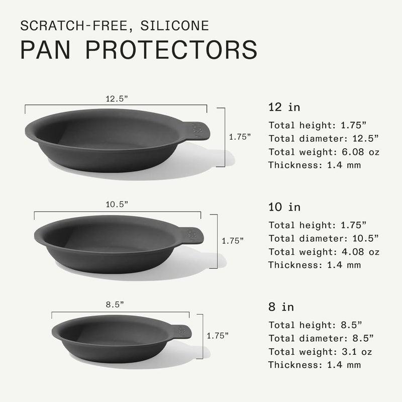 Madein Made In Cookware | 3 Piece Set (Includes 8",10",12") Frying Pan Protectors | Graphite | Molded Silicone | Dishwasher Safe - Image 5