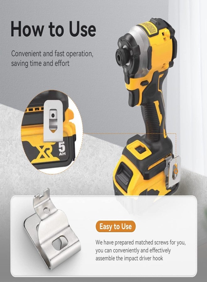 اولنوسو مشابك حزام لـ Dewalt، 6 قطع من مشابك أدوات الحفر المصنوعة من الفولاذ المقاوم للصدأ 304 مع براغي لـ Dewalt N268241 N086039 مناسبة لأدوات الطاقة 20 فولت لـ DCD980 DCD985 DCD980L2 DCD985L2 - Image 4