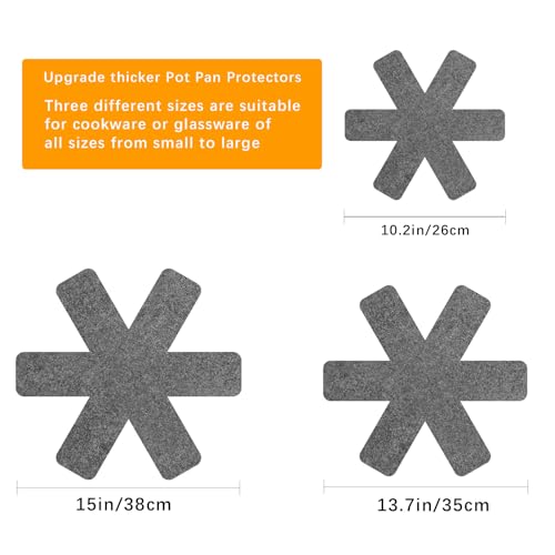 Anpuimult Pan Protectors for Stacking,Set of 18 and 3 Different Size, pan separators Protectors,Pot Protectors Stacking,Pot Pads Anti-Slip to Avoid Scratching or Marring When Stacking - Image 2