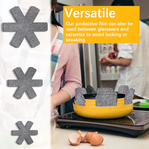 Anpuimult Pan Protectors for Stacking,Set of 18 and 3 Different Size, pan separators Protectors,Pot Protectors Stacking,Pot Pads Anti-Slip to Avoid Scratching or Marring When Stacking - Image 4