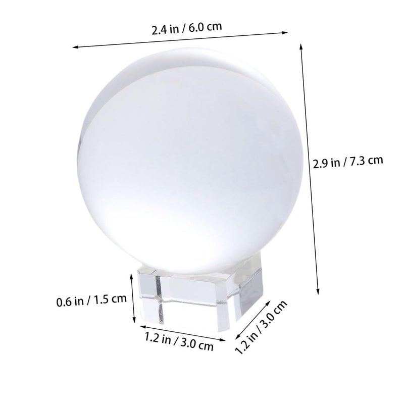 White Glass Crystal Ball Sphere Stand Decorative Home Ornament - Image 3