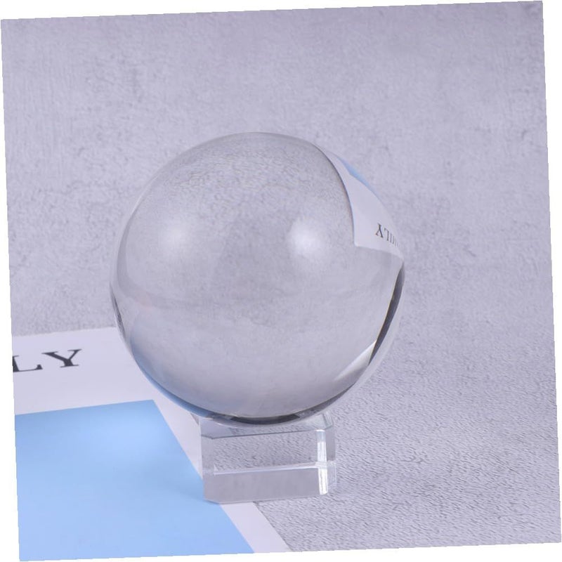 White Glass Crystal Ball Sphere Stand Decorative Home Ornament - Image 5
