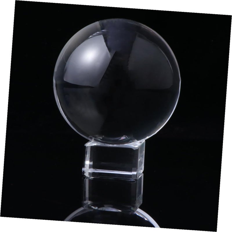 White Glass Crystal Ball Sphere Stand Decorative Home Ornament - Image 4