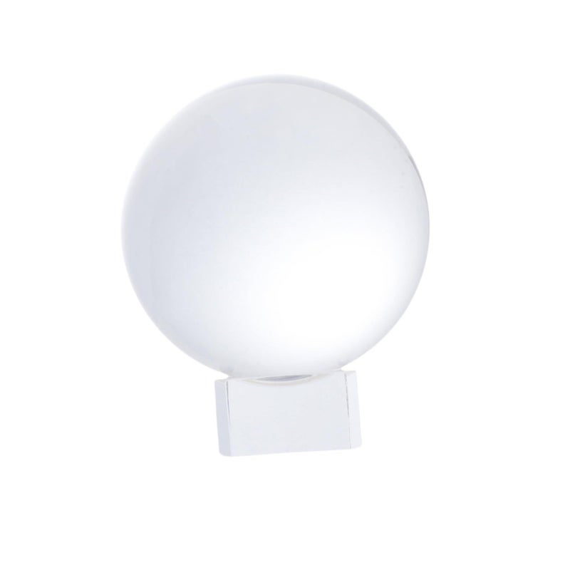 White Glass Crystal Ball Sphere Stand Decorative Home Ornament - Image 2