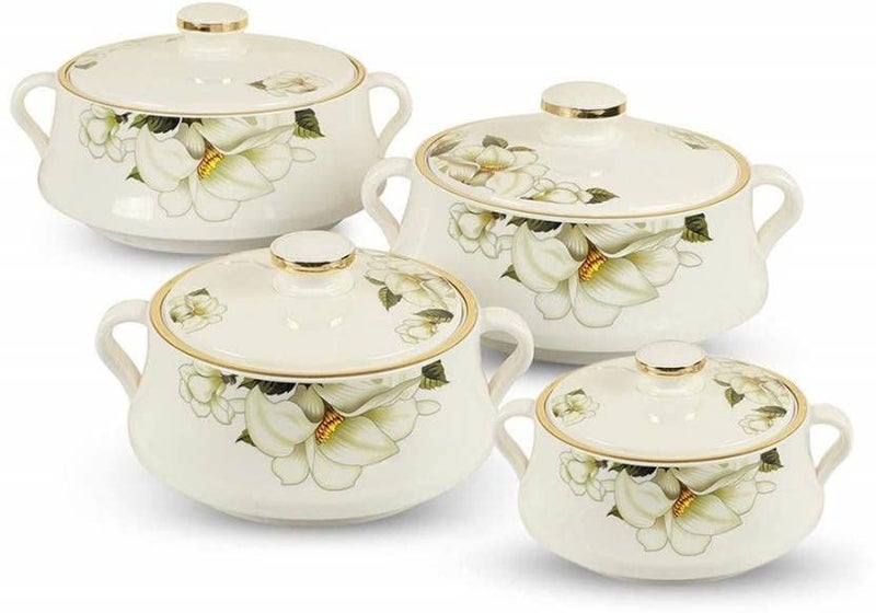 NAYASA Pack of 4 Cook and Serve Casserole Set 500 ml 1000 ml 1500 ml 2000 ml - Image 1