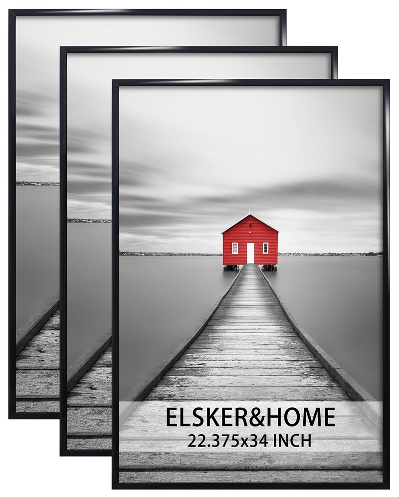 إطار ملصق ELSKERHOME 22375 × 34 حزمة 3 إطار صورة أسود للتعليق الأفقي أو العمودي متين ومقاوم للخدش