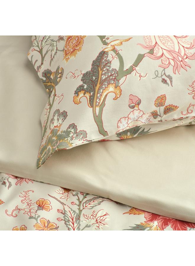 Green Tiger Duvet cover and pillowcase, light grey-beige/multicolour, 150x200/50x80 cm - Image 3