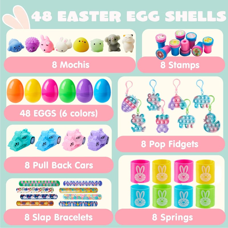 JOYIN 48 PCS Prefilled Easter Eggs with Assorted Toys, Stress Relief Toys for Easter Egg Hunt, Basket Stuffers, Party Favors, and Goodie Bag Fillers - Image 2