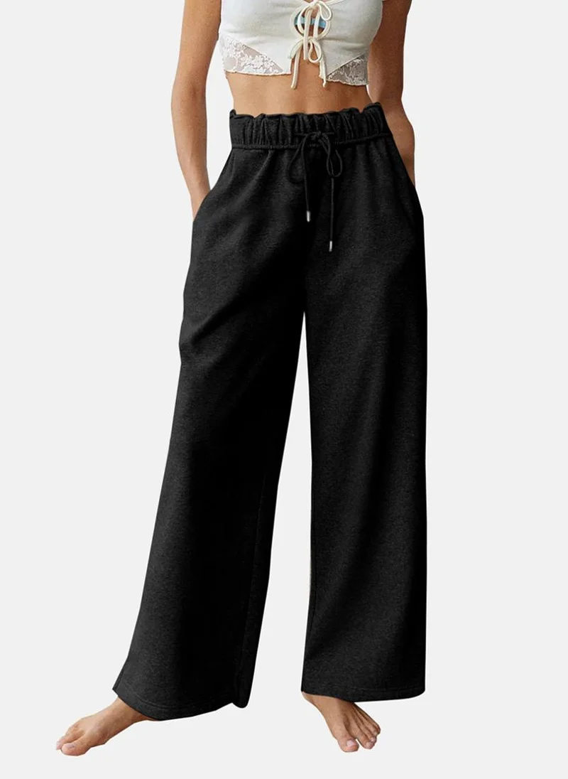 يونيكي Black Plain Casual Trouser