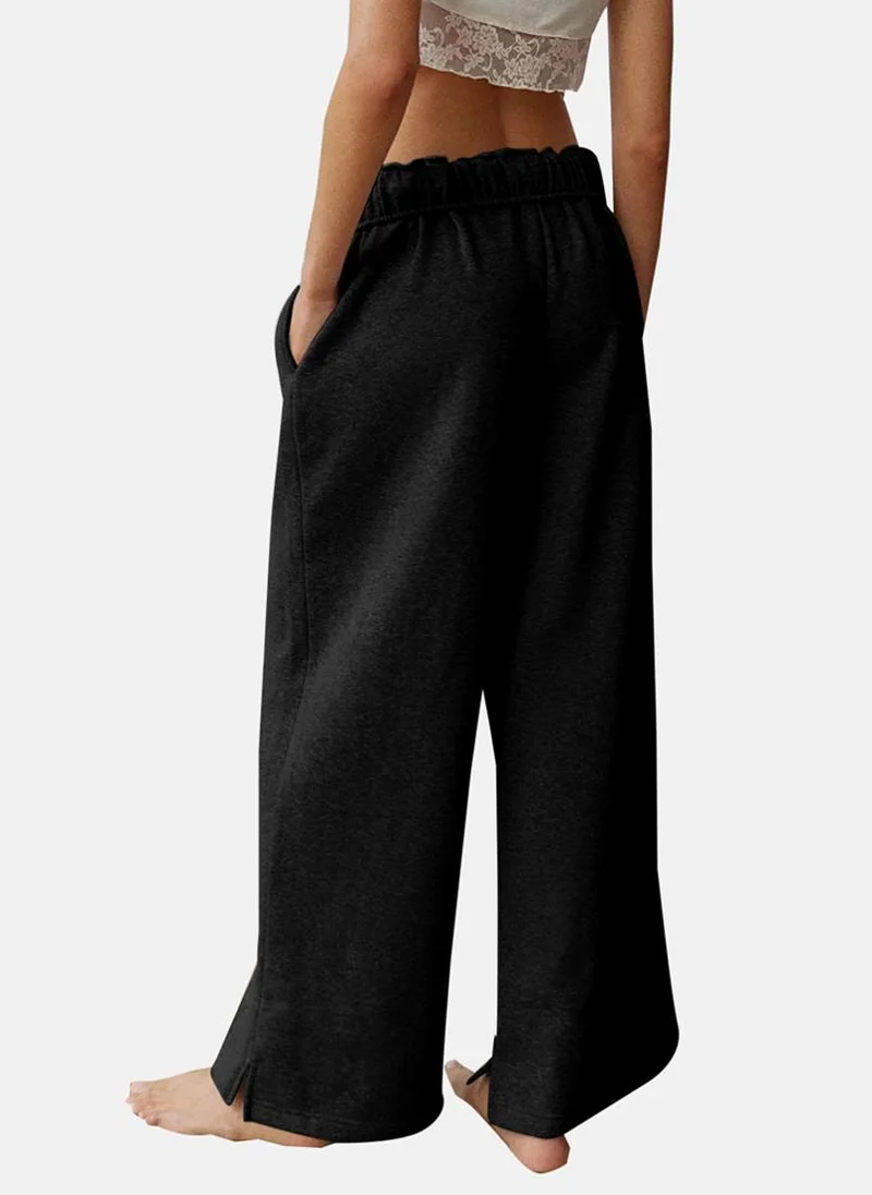 يونيكي Black Plain Casual Trouser