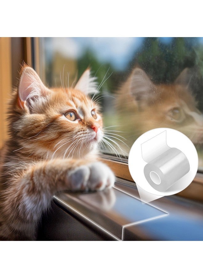 Loiion Door Protector From Dog Scratching, Window Sill Protector, Clear Sided Shield Protection Barrier Anti Cat, Dog Scratching, Slobbering, And Clawing Furniture, Glass, Car Door, Couch 4In X 10' - Image 1