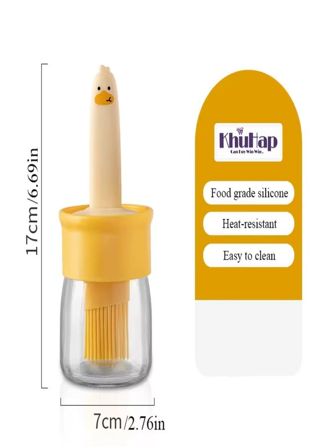 KhuHap Oil Dispenser Bottle with Silicone Basting Brush for Cooking Baking in Kitchen, Home, Restaurant, Hotel Event Party for Catering, Food Grade, Cap-200ml, Pack of 1, Multicolor - Image 5